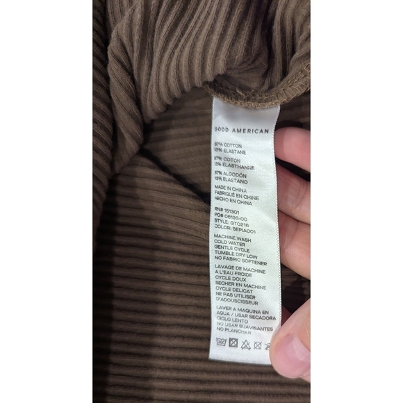 Good American Essential Ribbed Cardigan in Sepia Size XL - Picture 6 of 10